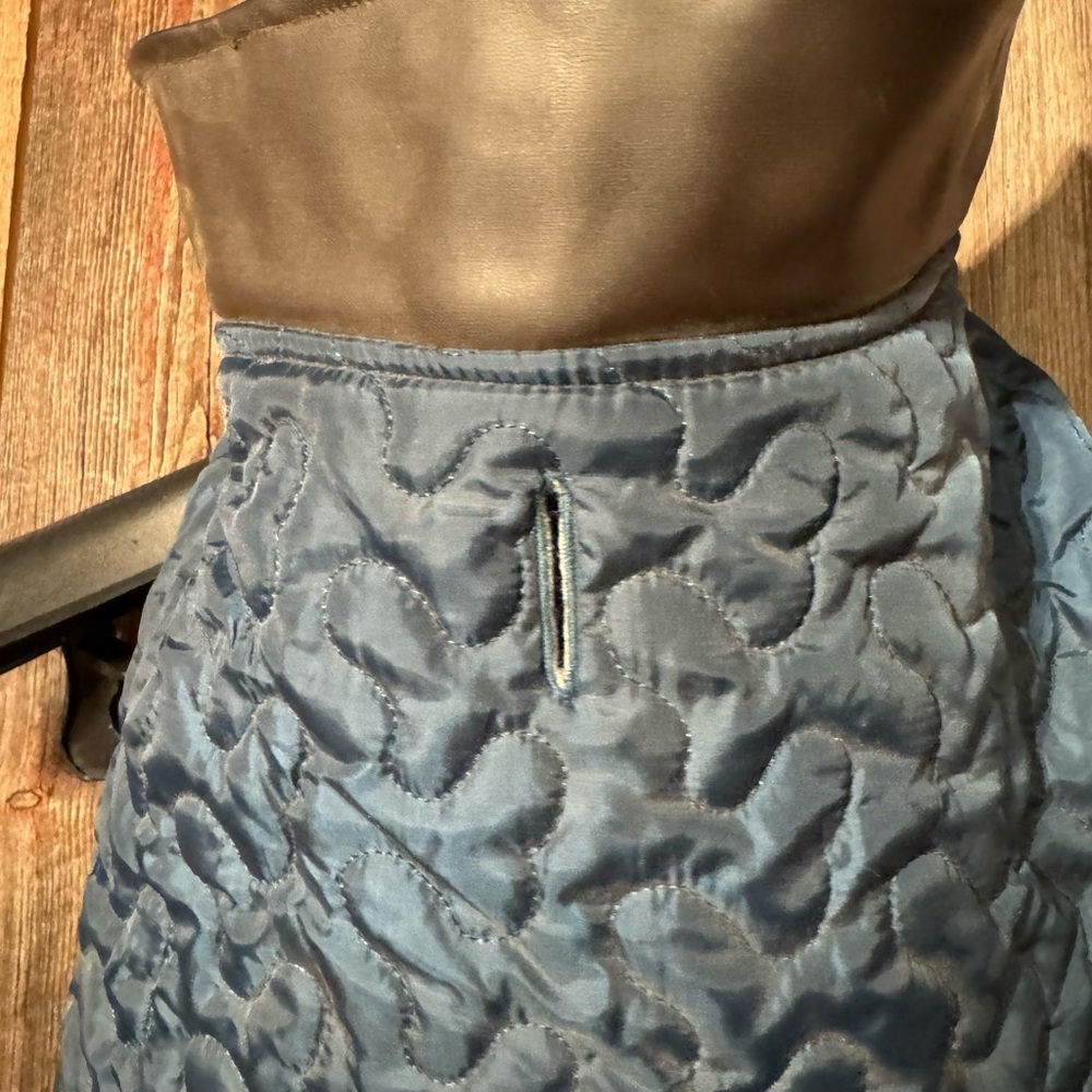 Heart To Tail Quilted Navy Blue Dog Vest with Leather Trim - Picture 3 of 4